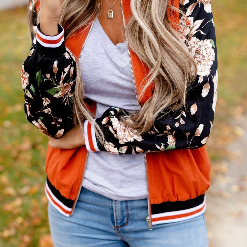 Autumn Floral Bomber by Ampersand Ave